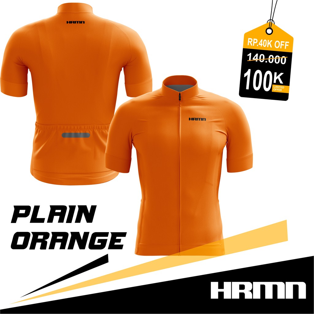 Jual Jersey Road Bike / Jersey Roadbike - HRMN Plain Orange | Shopee ...