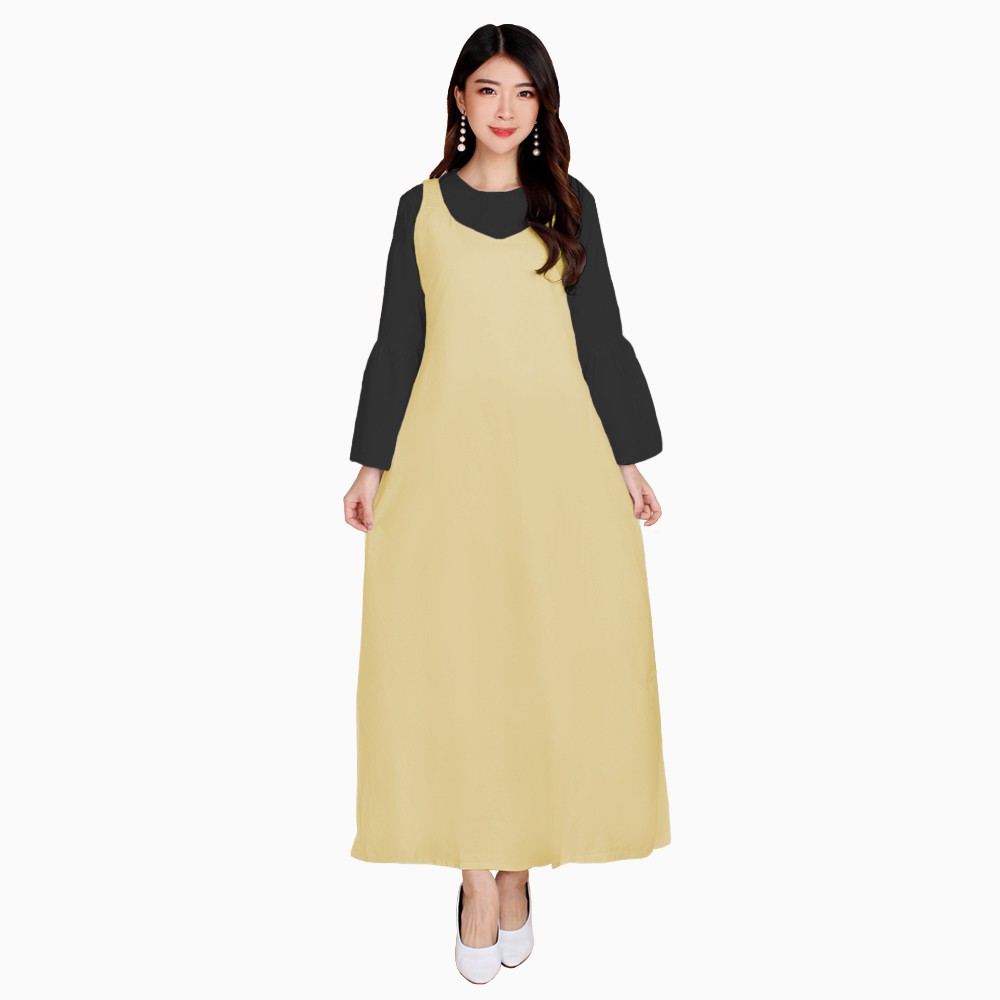 Stelan Long dress lengan panjang wanita model terbaru - XSHOP Kimiko