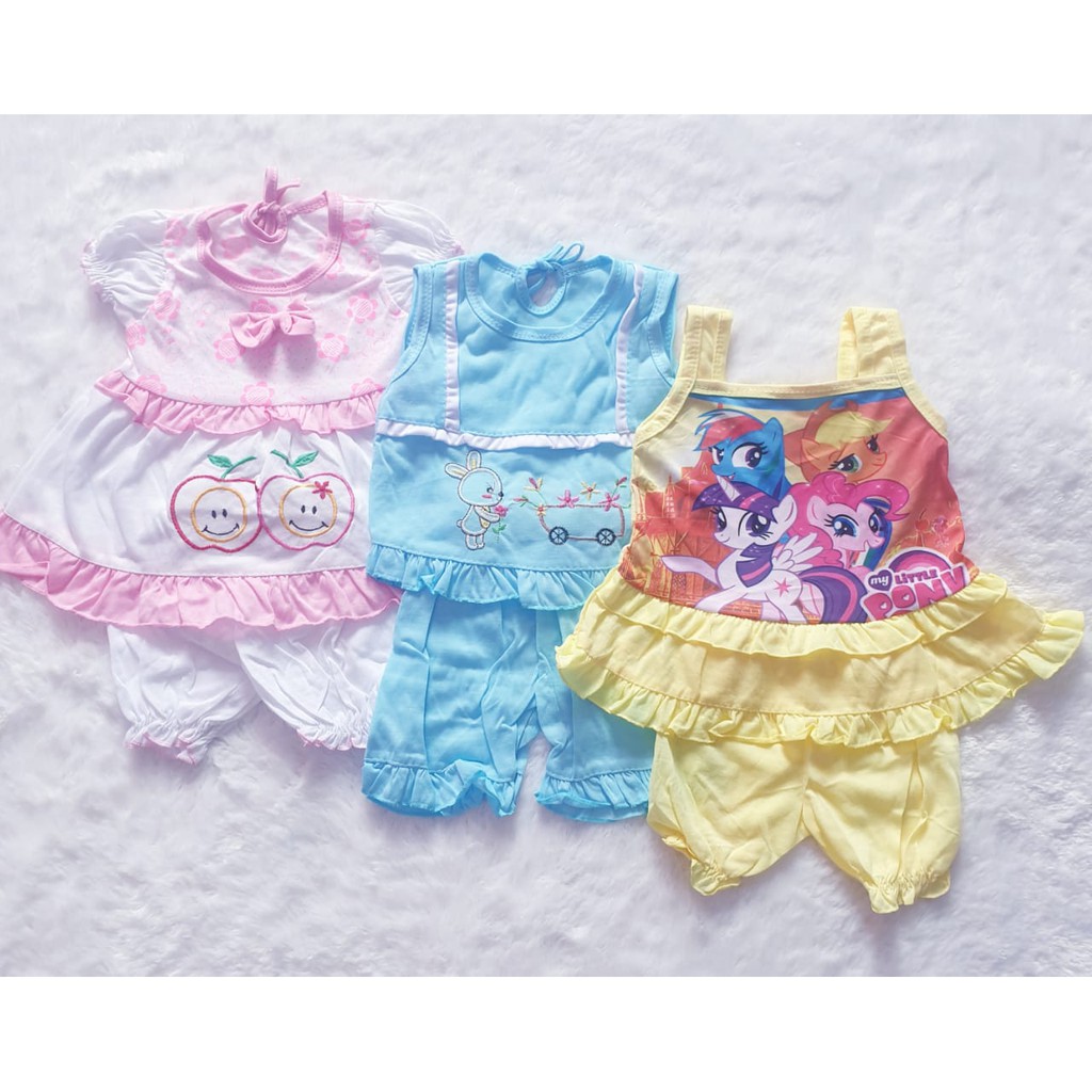 COD Bayar Ditempat Baju Baby Isi 3 Setelan Baby Alicia