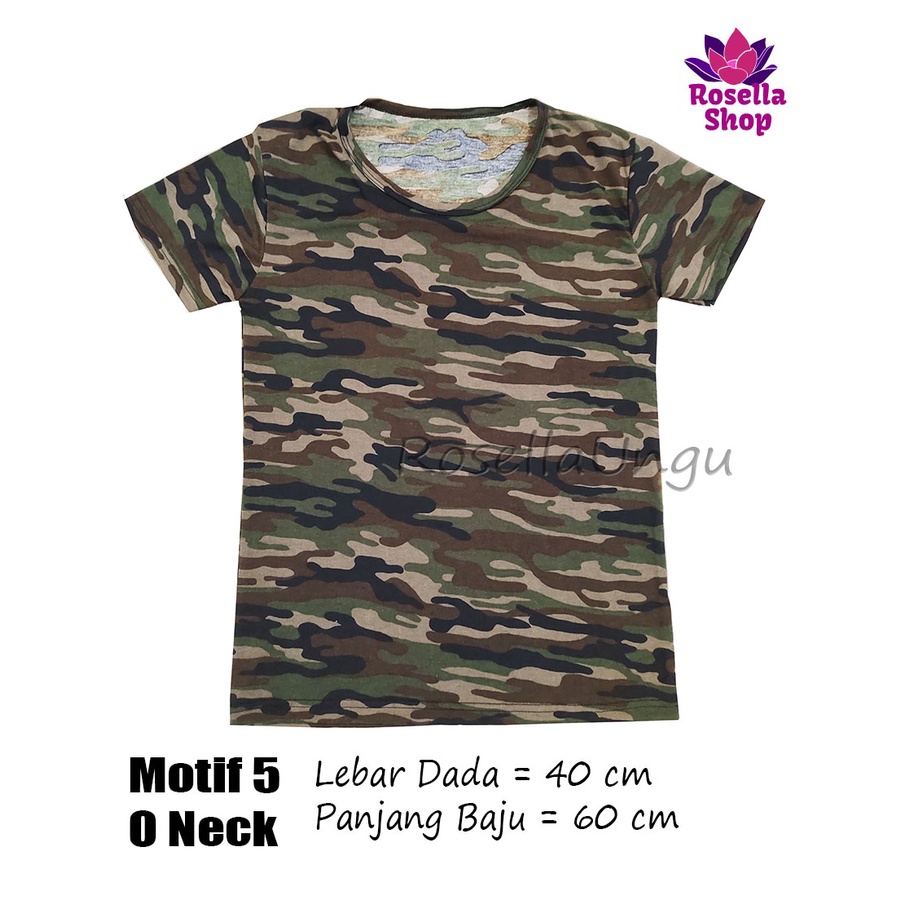 Baju Kaos Army Wanita Remaja V Neck O Neck Spandek Adem Murah