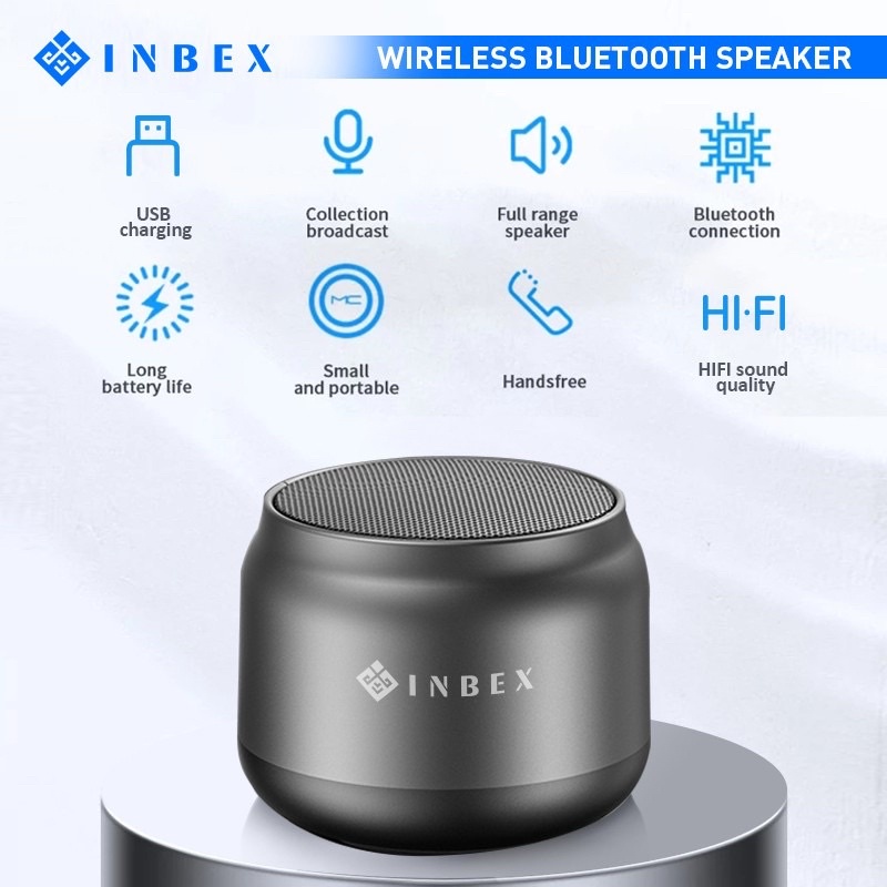 INBEX Mini Bluetooth Speaker/Portable Wireless Speaker with HD Sound/18-Hour Playtime