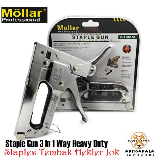 

Staple Gun Staples Tembak Stapler Hekter Heckter Nail Jok Tacker 3 In 1 Mollar