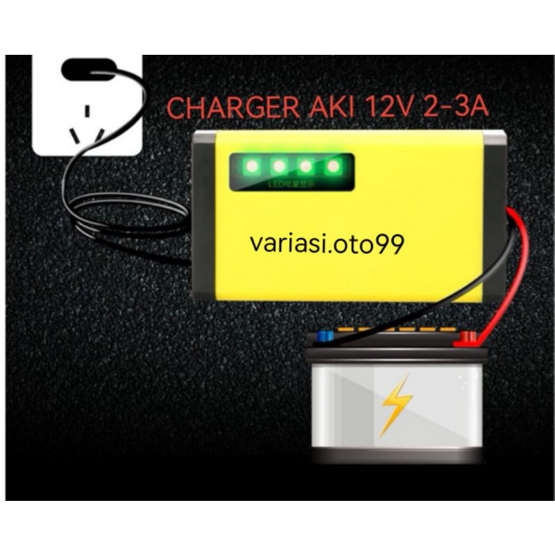 ALAT CHARGER AKI MOTOR DAN MOBIL 12VOLT 3A PORTABLE OTOMATIS