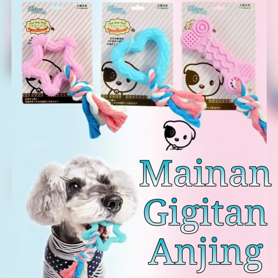 AP Dog Chewing Toys Mainan Gigitan Anjing Karet TPR Love Star Bone