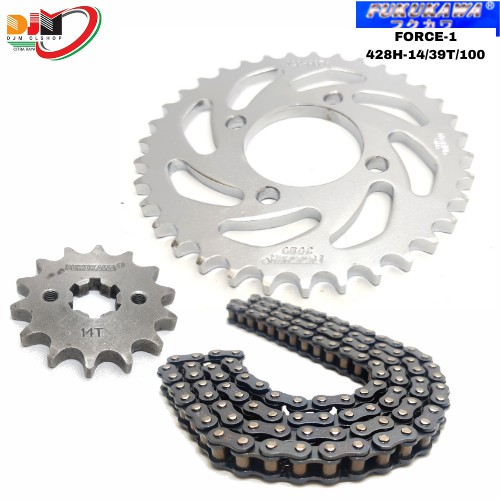 Gear Set Fukukawa Gir Paket Force1 - F1ZR  Rantai 428H-100L-39T-14T