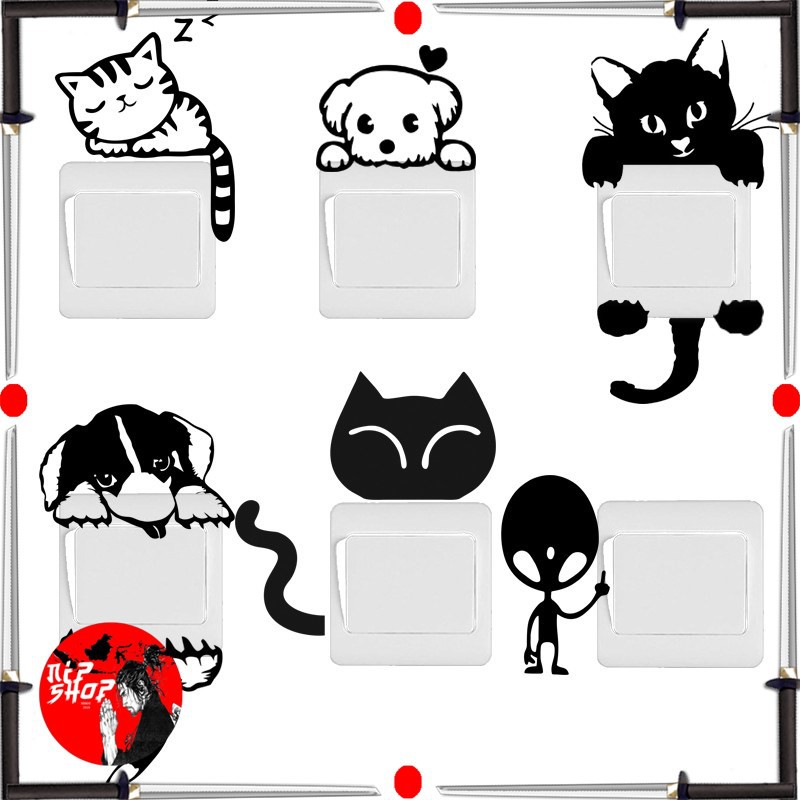 Sticker Wallpaper Dinding Sleeping Cat - Black