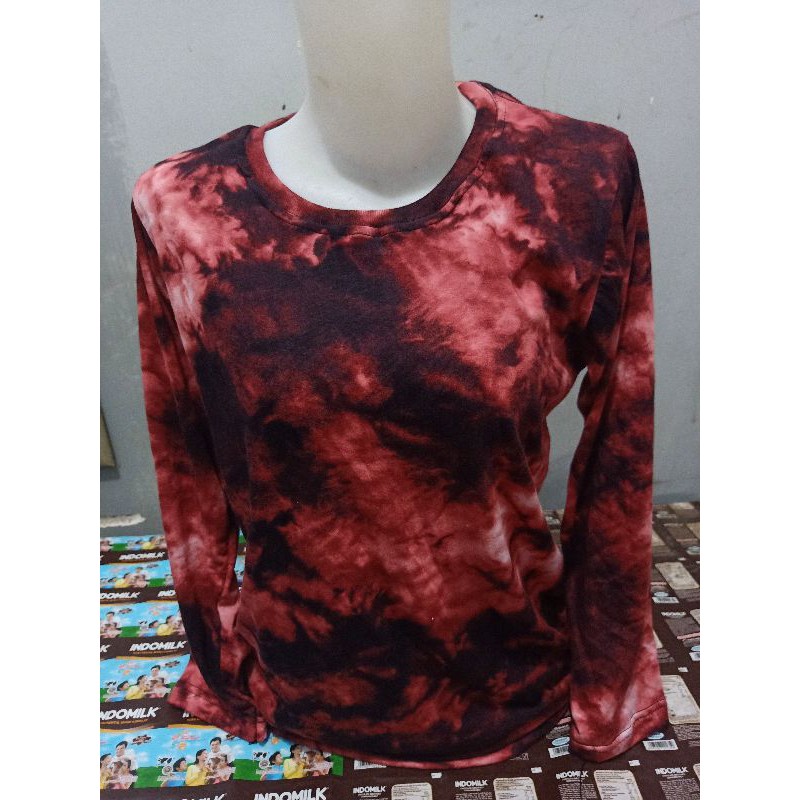 kaos oblong tie dye lengan panjang size S-5XL