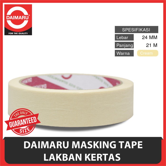 

Daimaru Masking Tape Lakban Kertas Warna Cream 24 mm x 21m 1-Dus 96Pcs