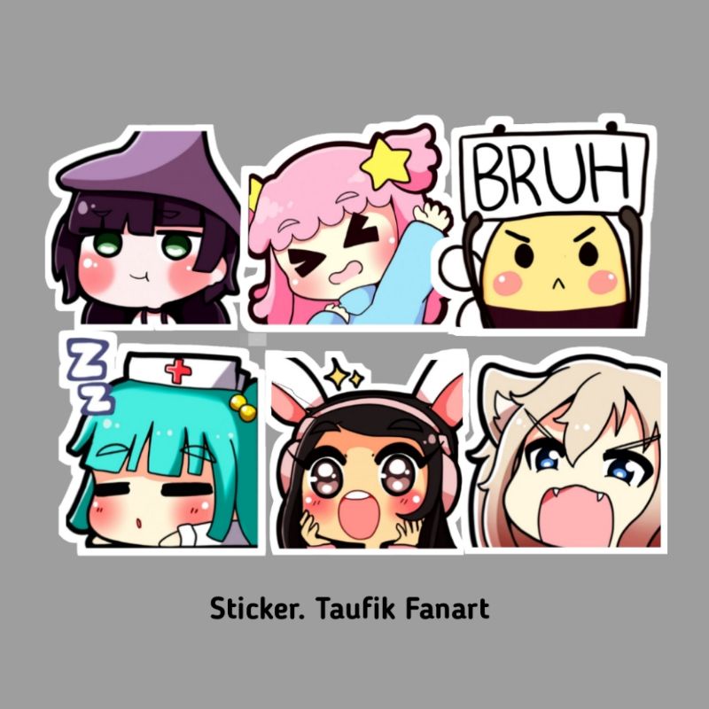 

Sticker Anime Chibi Emoticon Murah Waterproof High Quality 6 pcs sticker