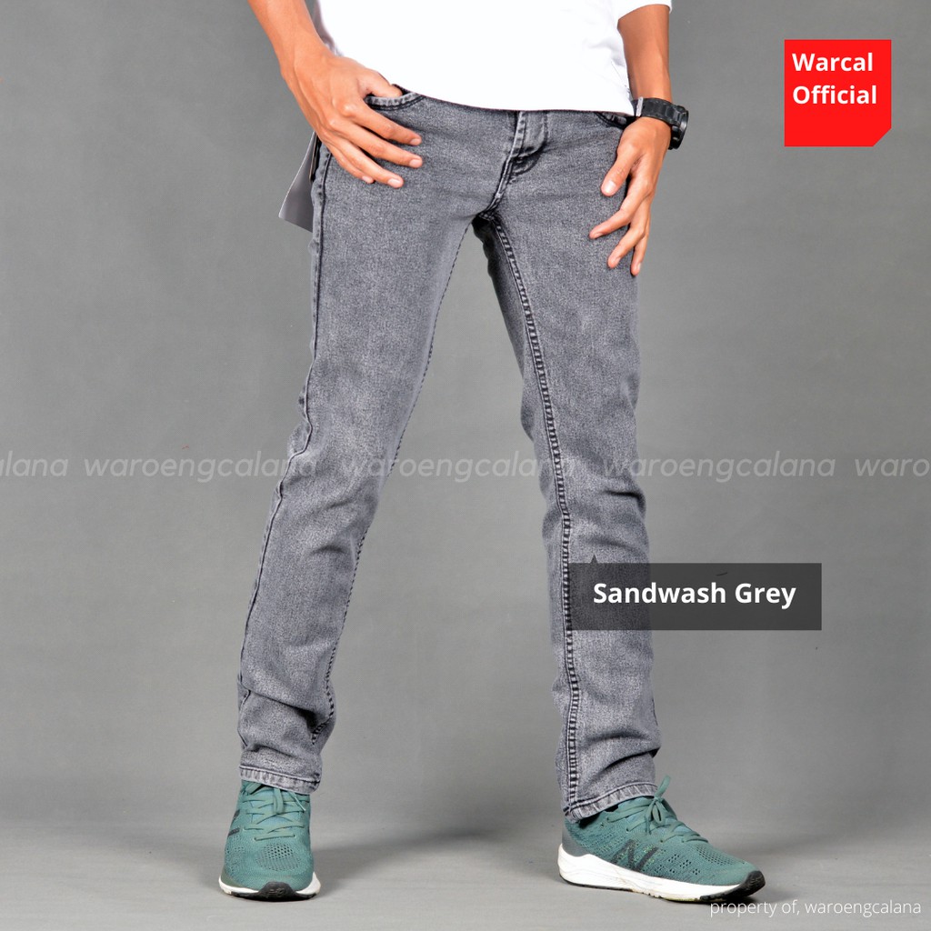 Celana Jeans Panjang Sandwash Grey Softjeans