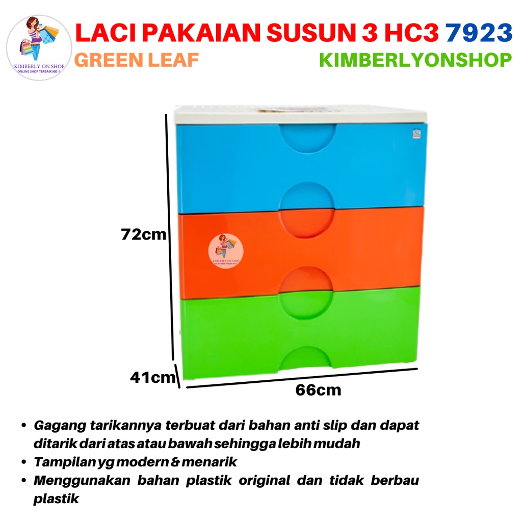 Tempat Pakaian Susun 3 7923 HC3 Green Leaf