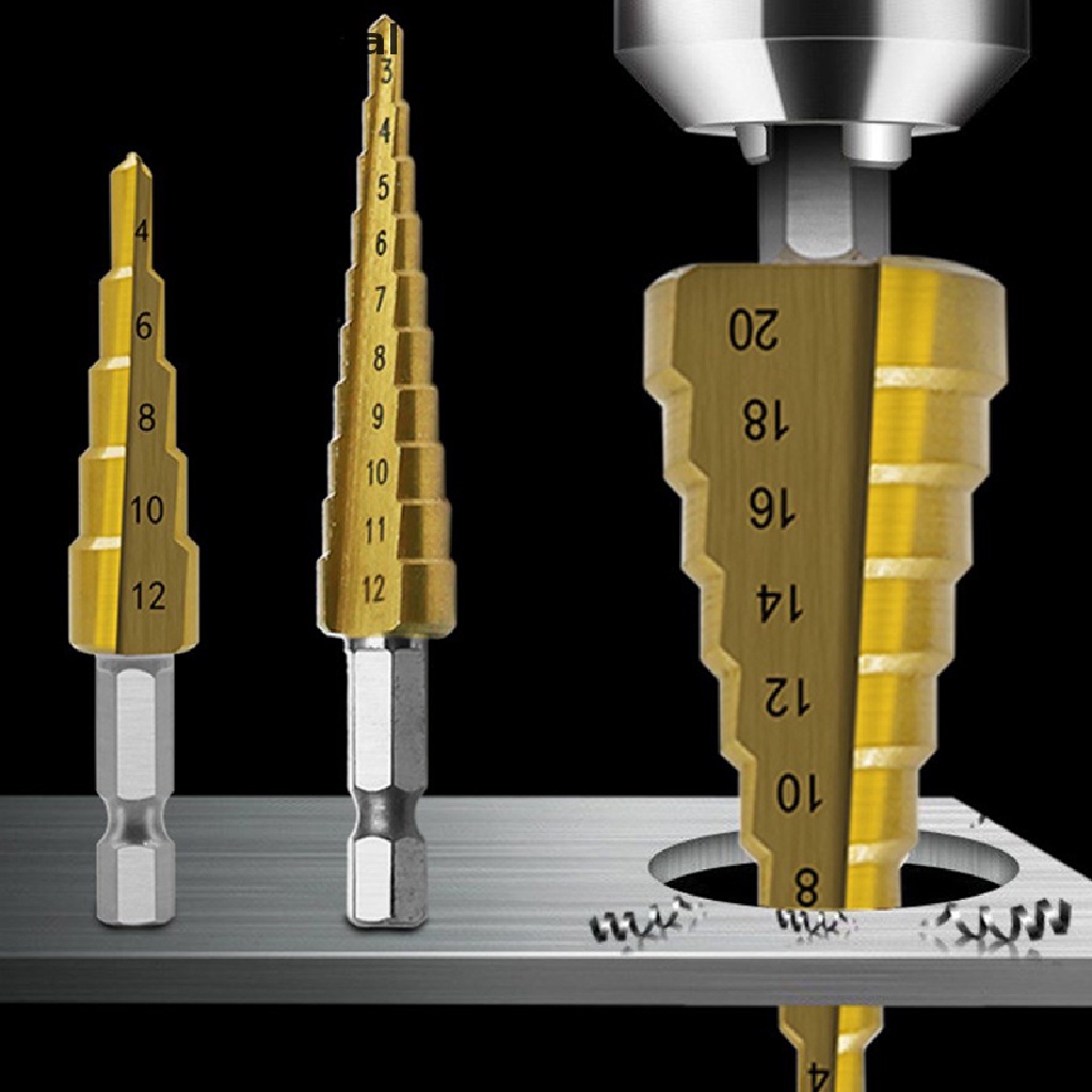 Aatrillioncatalpa 3Pcs Mata Bor HSS Lapis Titanium Untuk Melubangi Kayumetal