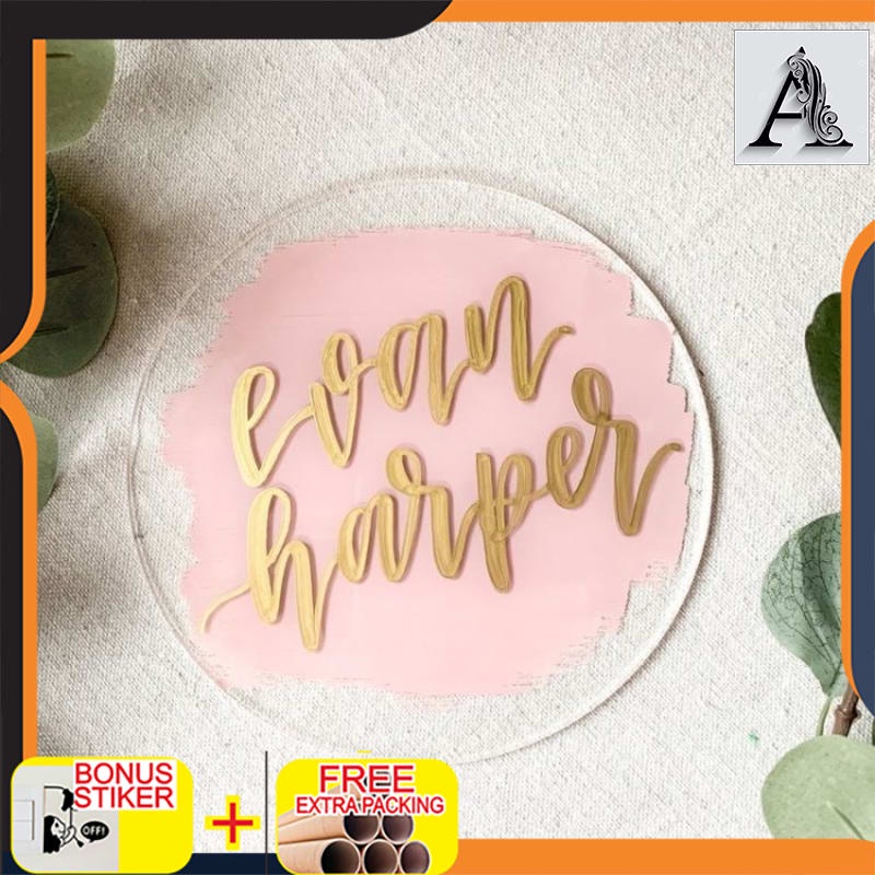 

Promo Akrilik Custom nama /Grafir nama / tulisan - Polos Diameter 20cm