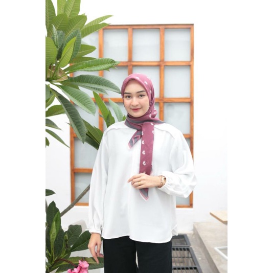 VEMME BLOUSE - Trend hijabers model terbaru kuliah baju atasan kerah shanghai kantor formal pakaian 
