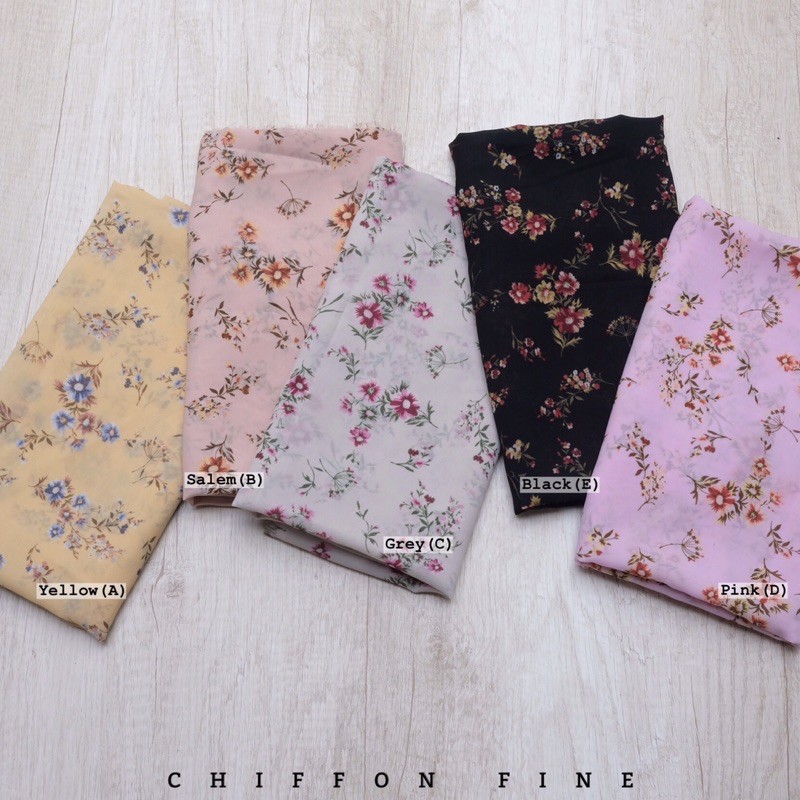 {BARU KAINNYA SAJA}  HIJAB MOTIF SEGIEMPAT - KERUDUNG SIFON FINE - CHIFFON FINE - 222 VINE-5
