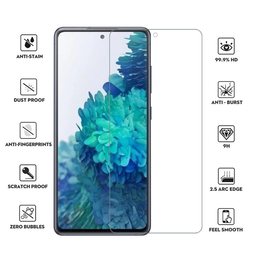 3-in-1 Samsung Galaxy A03S A22 A52 A52S A72 A12 A02S Tempered Glass 9H Sam sung S20 Plus Note 20 A10S A11 A51 A71 A10S A21S A20 A30 A30S A50S A50 Screen Protector Film R&amp;J