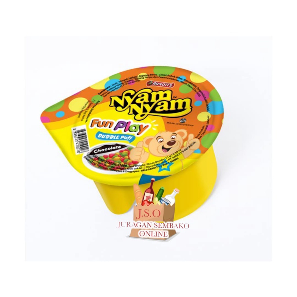 ( JSO ) NYAM NYAM FUN PLAY COKLAT 11GR SNACK CEMILAN ANAK ENAK NYAMNYAM NYAM2