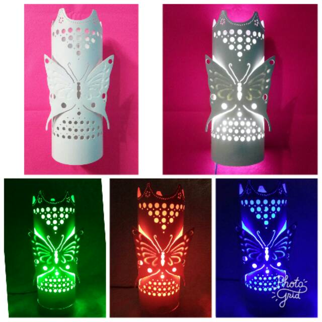 Lampu dinding hias motif kupu2  3D