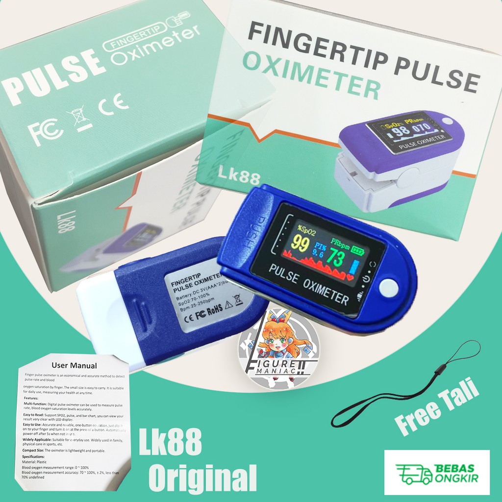 Oxymeter Fingertip Oximeter LK88 Original Alat Test Kadar Oksigen