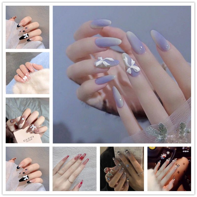 (isi 24pcs free lem) kuku Palsu Murah /fake Nails/Fake nail