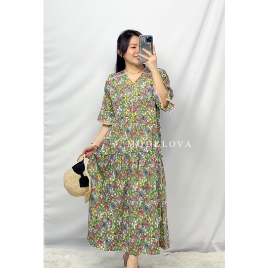 MDLV ~ 12342# Georgina Floral Dress Dress Maxi Long Dress Fashion Import