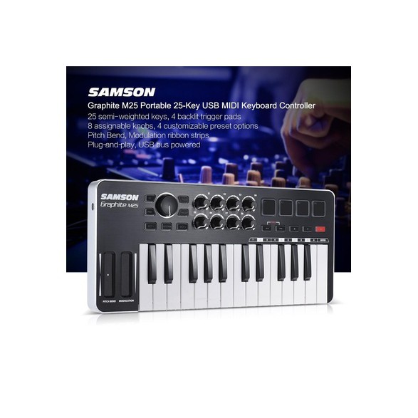 Samson Graphite M25 - USB Keyboard Midi Controller