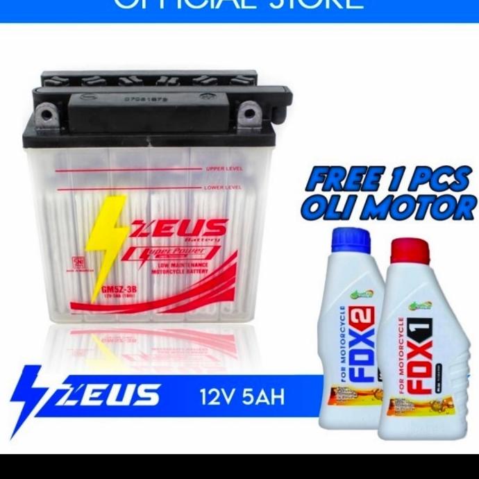 Aki Motor Yamaha Mio Sporty/Mio F1/MioZ GM5Z-3B Zeus Aki Basah Ayo Beli