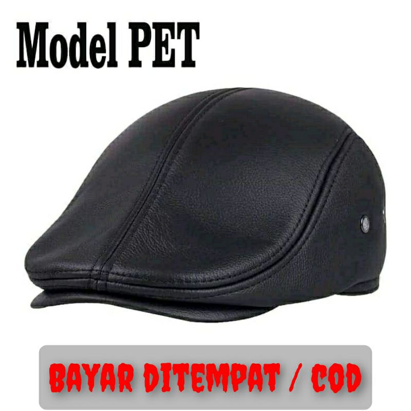 Topi kulit asli garut model pet premium