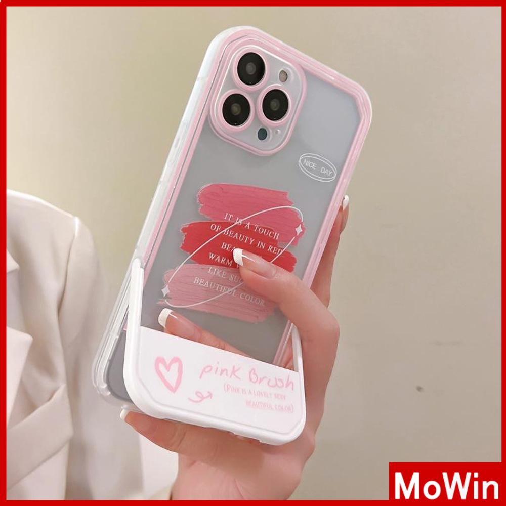 iPhone Case Acrylic Invisible Folding Stand Silicone Soft Case Shockproof Camera Cover Pink Graffiti Cute Compatible For iPhone 11 Pro Max 13 Pro Max 12 Pro Max 7Plus xr XS Max