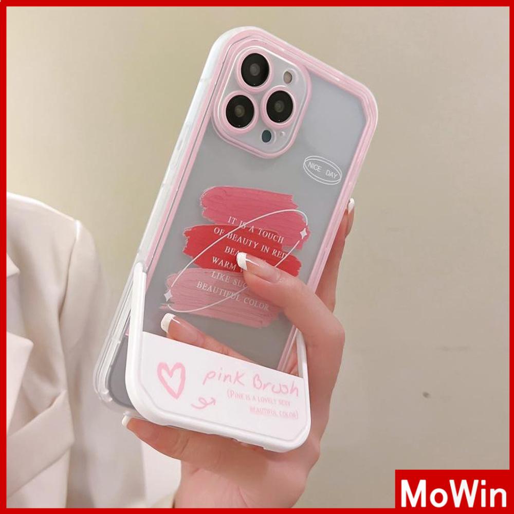 iPhone Case Acrylic Invisible Folding Stand Silicone Soft Case Shockproof Camera Cover Pink Graffiti Cute Compatible For iPhone 11 Pro Max 13 Pro Max 12 Pro Max 7Plus xr XS Max