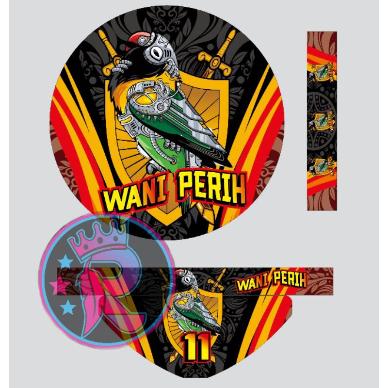 stiker tebok lovebird wani perih
