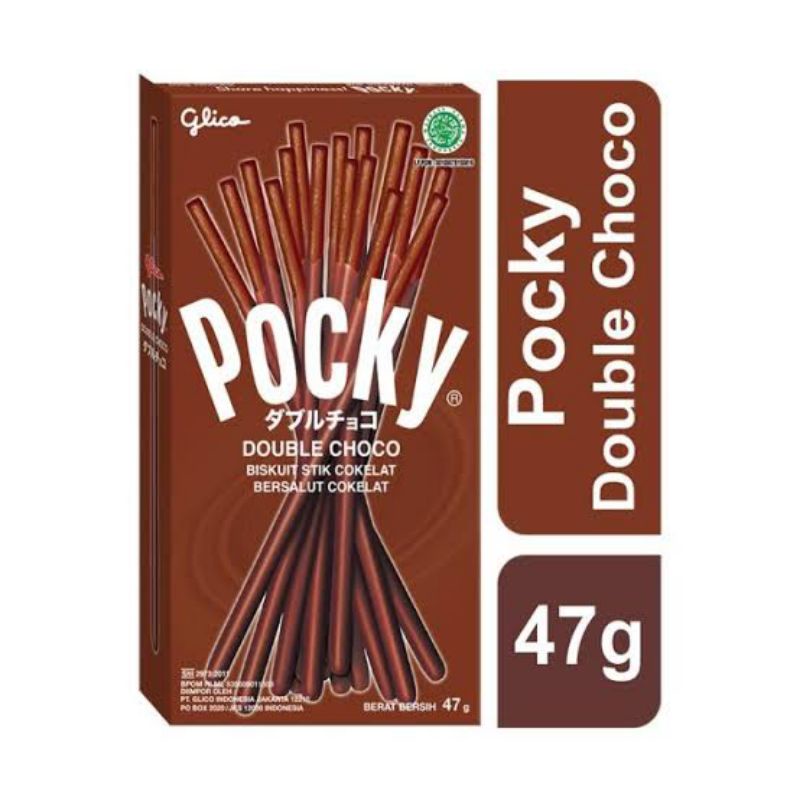 

Pocky Double Choco Biskuit Stik Rasa double Coklat 47 gr