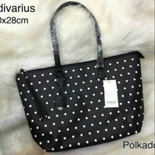Stradivarius Polkadot Black Bag Original