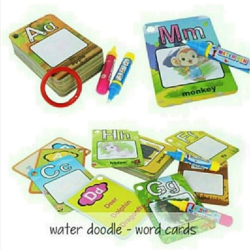 

Water Doodle Card Magic Water Drawing Card Huruf Alphabet ABC / Angka-Bentuk-Warna