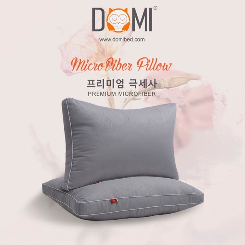 Domi Bantal Guling Korean Microfiber Grey / Pillow Bantal Guling Microfiber Bantal Guling Premium Bantal Guling Domi Premium