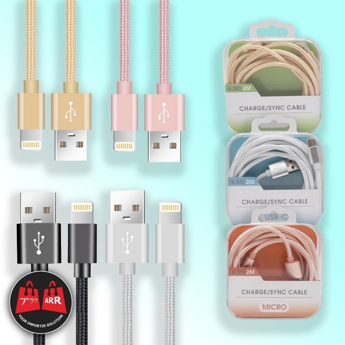 Kabel Iphone fast charging 2m USB 2.0 TO LIGHTING Import premium