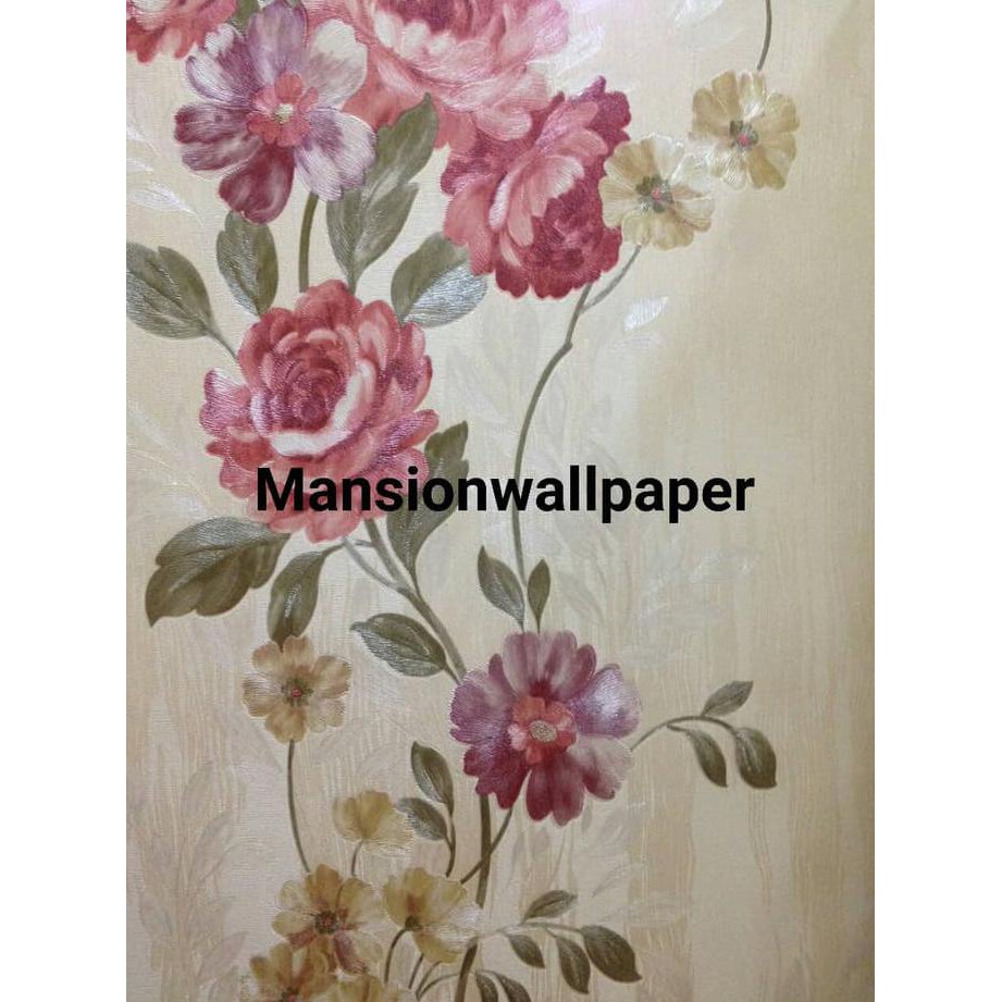 Best Selleer Wallpaper Dinding Bunga Merah Promo Murah