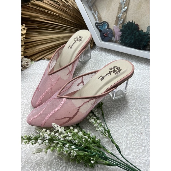 sepatu wanita johana dustypink 7cm kaca