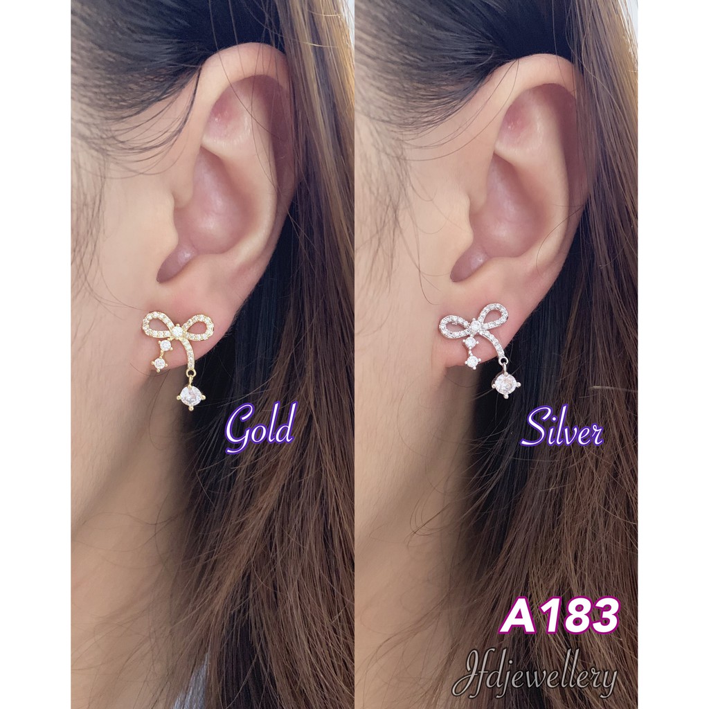 Anting titanium pita anting tindik / hooks anting silver & gold - A183