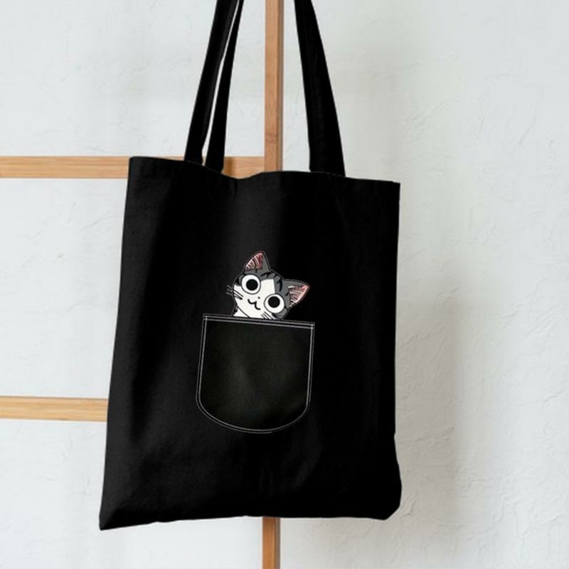 FLASH SALE 8.8 - [RESLETING + MUAT LAPTOP] SAKU KUCING TOTEBAG SEMI KANVAS | TOTEBAG RESLETING | TOTEBAG BESAR | TOTEBAG KOREA | TOTEBAG TEBAL | TOTEBAG LAPTOP | TOTEBAG RESLETING | TOTEBAG MOTIF | TOTEBAG NONGKRONG | TOTEBAG KUCING | TOTEBAG