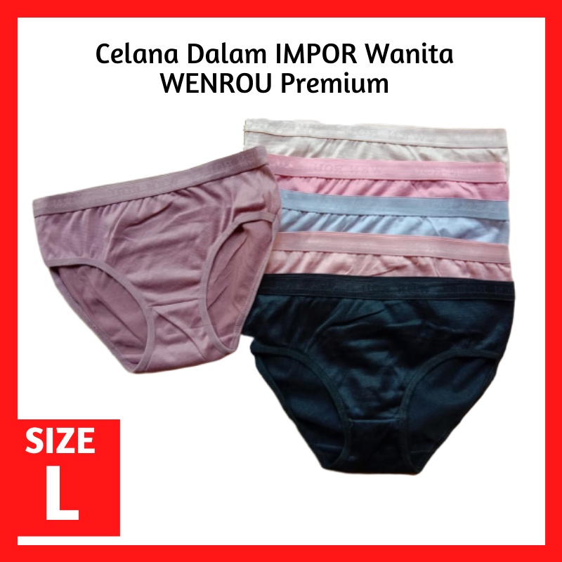 Undies 1 PCS CD Celana Dalam Wanita Cewek IMPOR WENROU SIZE L - LABELLA