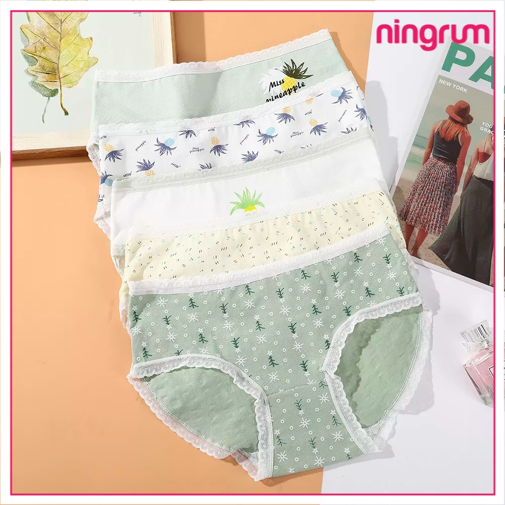 Ningrum pakaian dalam celana dalam wanita sexy bahan katun polos high quality cd wanita seksi - 3036