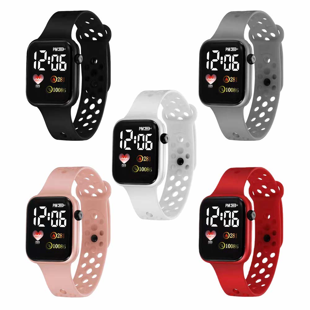 LED Watch [ Pink ] Water Resistant - Jam Tangan Digital Pria &amp; Wanita Strap Rubber LED_8047