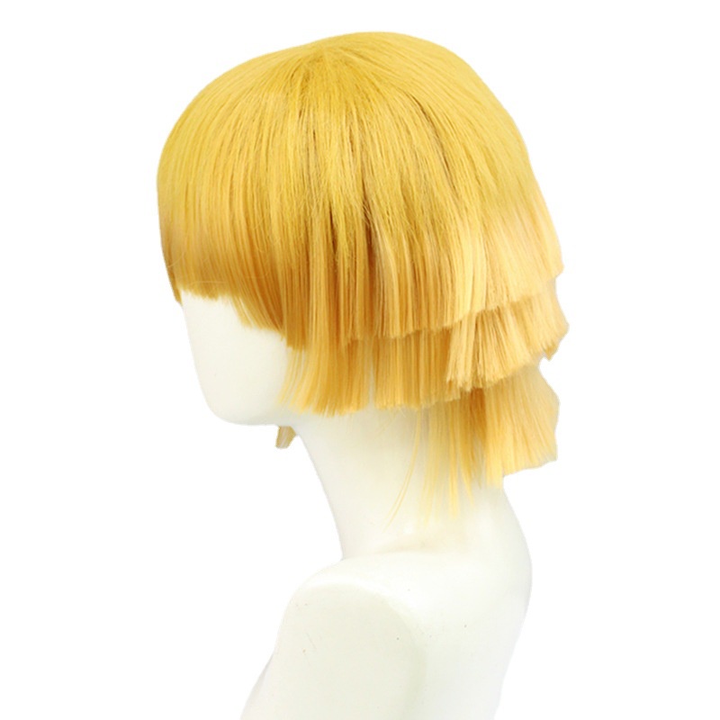 LOL-67 wig zenitsu kimetsu no yaiba rambut palsu cosplay  demon slayer