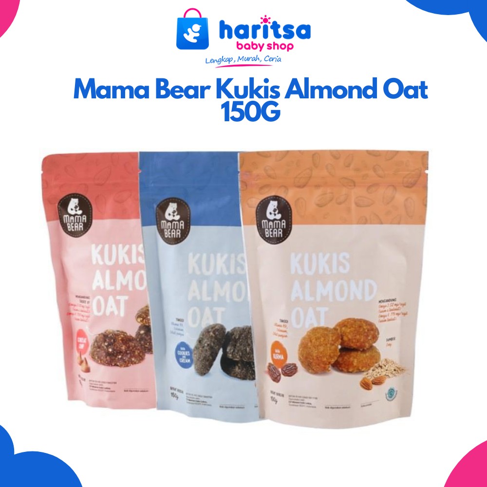 Kukis Almond Oat Mamabear Mama Bear Choco Chips Cokelat Cookies n Cream Kurma 150gr Pelancar ASI