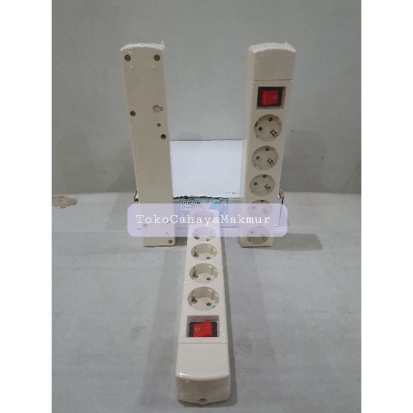 UTICON Stop Kontak Arde 5 Lubang + Saklar Lampu ST-1582NC / 5-Soket