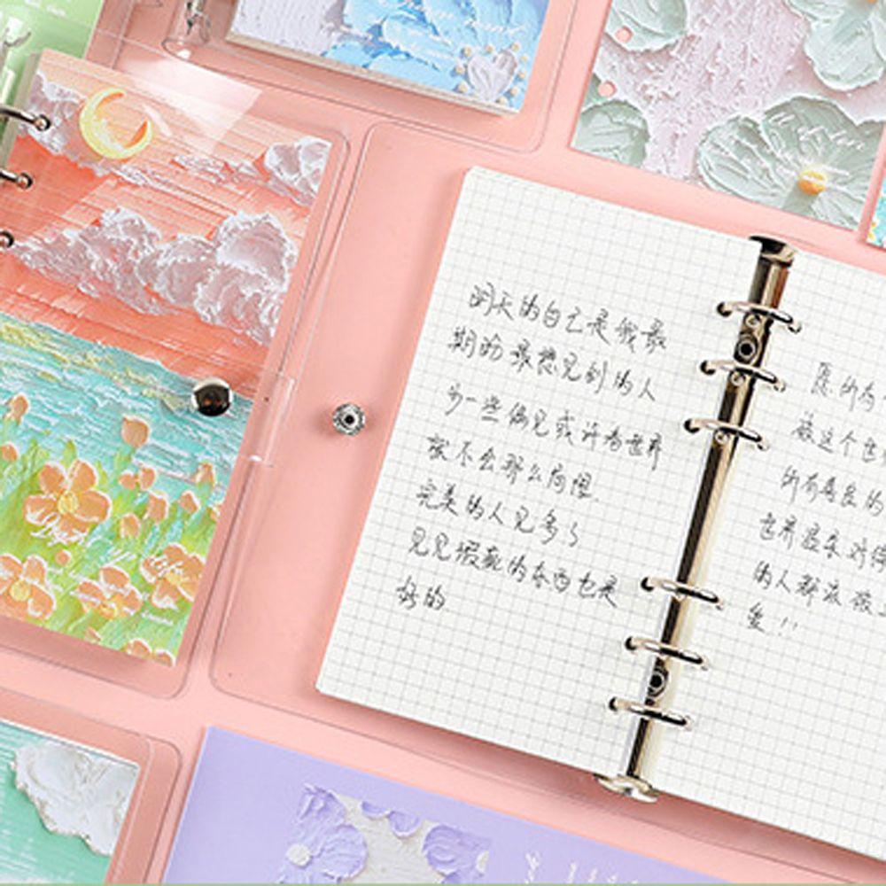 [Elegan] Notebook Cover Hadiah Siswa Kreativitas Alat Tulis Sekolah Buku Dilepas Lukisan Minyak Seri Tulisan Bantalan Notepad Book