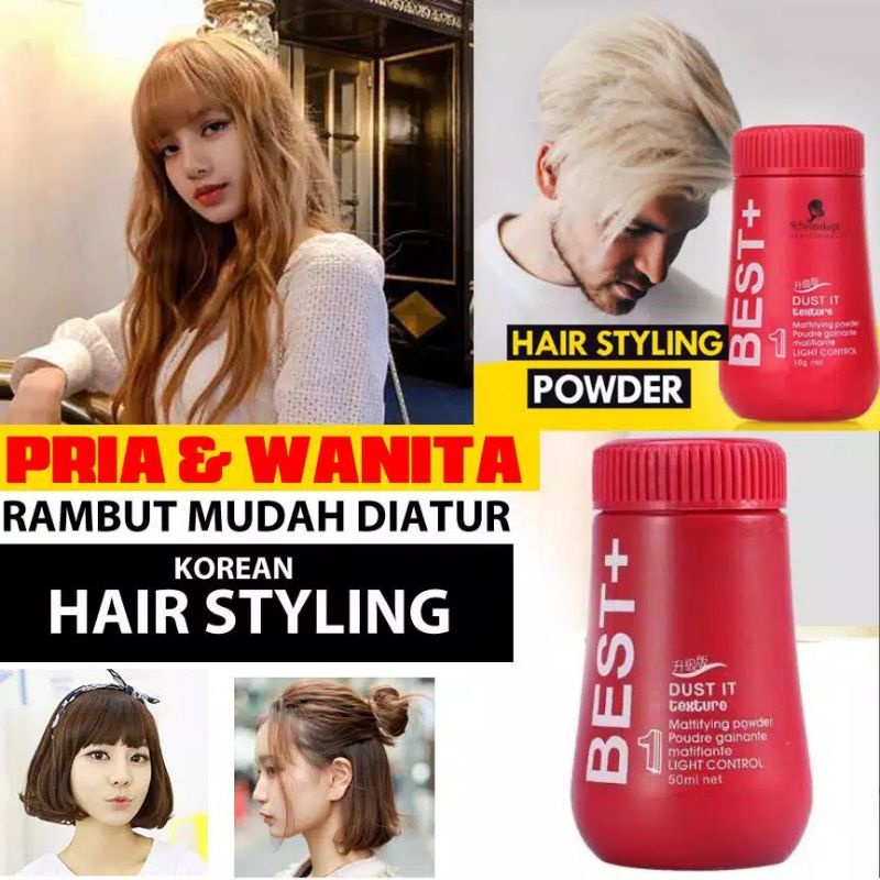 Best+ hair powder fluffy bedak hairstyling rambut pria wanita