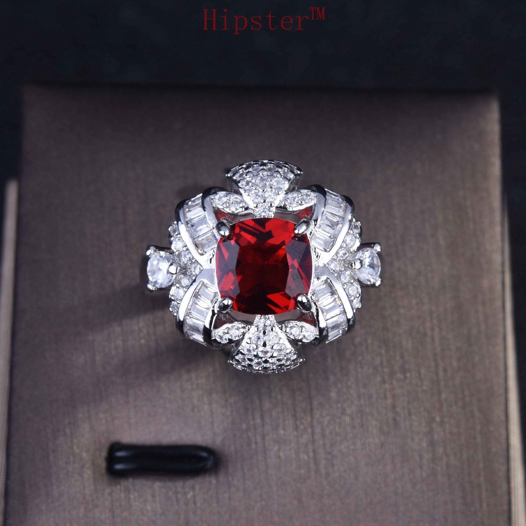 New Luxury Ruby Ring Opening Female