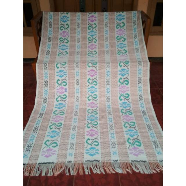 Kain tenun troso blangket premium motif bunga murah